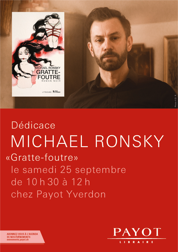 Dédicace à la librairie Payot, samedi 25 septembre, Yverdon 